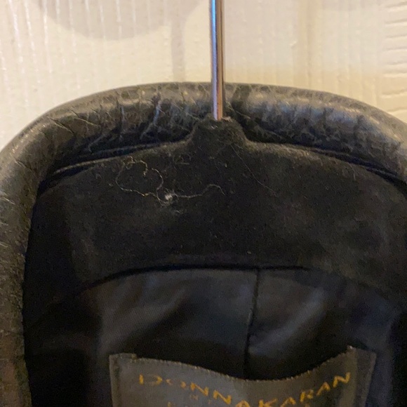 DONNA KARAN essentials collection black leather double breasted jacket - Picture 5 of 5